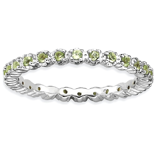 IceCarats 925 Sterling Silver Green Peridot Band Ring Size 6.00 Stone Stackable Gemstone Birthstone August