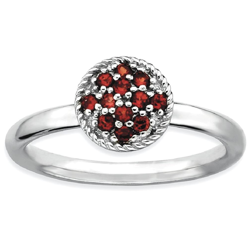 IceCarats 925 Sterling Silver Red Garnet Band Ring Size 10.00 Stone Stackable Gemstone Birthstone January