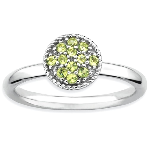 IceCarats 925 Sterling Silver Green Peridot Band Ring Size 7.00 Stone Stackable Gemstone Birthstone August