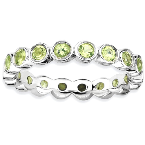 IceCarats 925 Sterling Silver Green Peridot Band Ring Size 5.00 Stone Stackable Gemstone Birthstone August