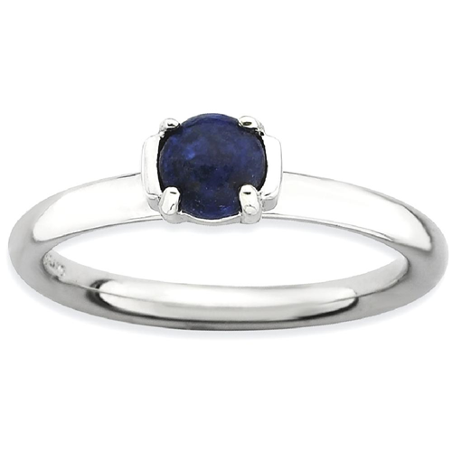 IceCarats 925 Sterling Silver Blue Lapis Band Ring Size 9.00 Stackable Gemstone Natural Stone Lapi