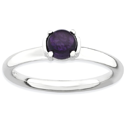 IceCarats 925 Sterling Silver Purple Amethyst Band Ring Size 10.00 Stone Stackable Gemstone Birthstone February