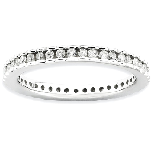 IceCarats 925 Sterling Silver Diamond Band Ring Size 5.00 Stackable Fancy
