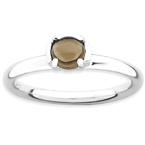 IceCarats 925 Sterling Silver Smoky Quartz Band Ring Size 10.00 Stone Stackable Gemstone Natural
