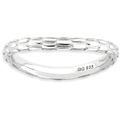 IceCarats – anneau à bande ondulée en argent sterling 925 taille 7.00, empilable et incurvé