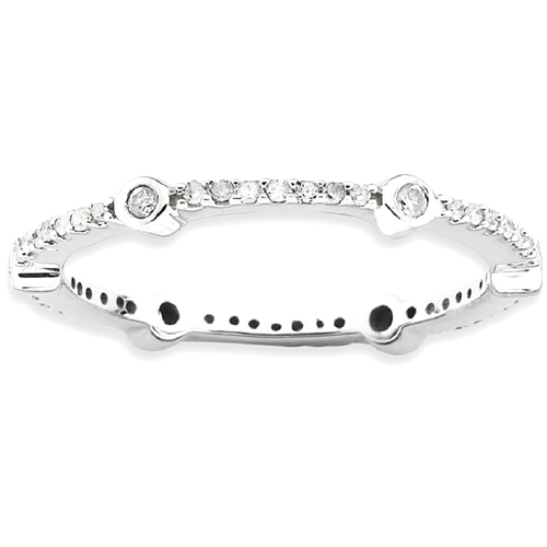 IceCarats 925 Sterling Silver Diamond Band Ring Size 8.00 Stackable Fancy
