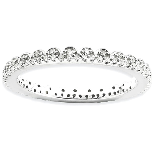 Bague à anneau en argent sterling avec diamant taille 9.00, collection IceCarats, taille 925
