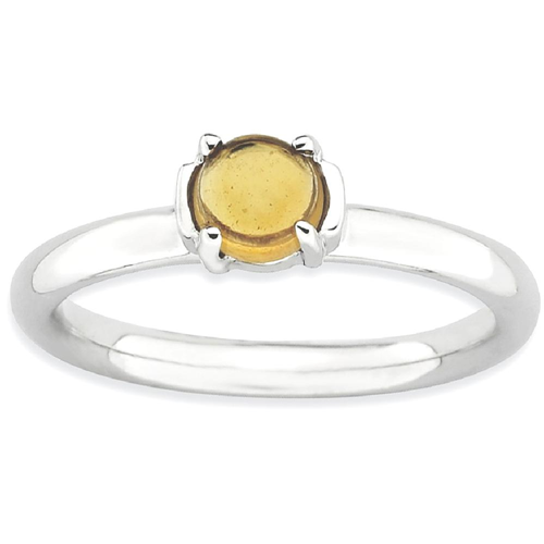IceCarats 925 Sterling Silver Yellow Citrine Band Ring Size 6.00 Stone Stackable Gemstone Birthstone November