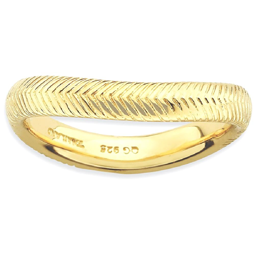 IceCarats – anneau ondulé en argent sterling 925 plaqué or taille 5.00, empilable
