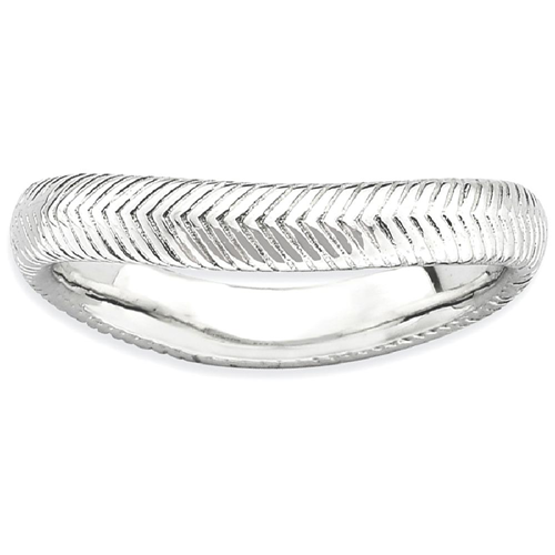 IceCarats 925 Sterling Silver Plate Wave Band Ring Size 8.00 Stackable Curved