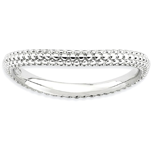 IceCarats 925 Sterling Silver Plate Wave Band Ring Size 6.00 Stackable Curved