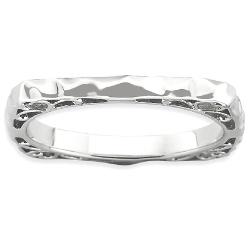 IceCarats 925 Sterling Silver Plate Square Band Ring Size 5.00 Stackable