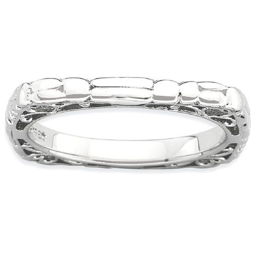 IceCarats 925 Sterling Silver Plate Square Band Ring Size 5.00 Stackable