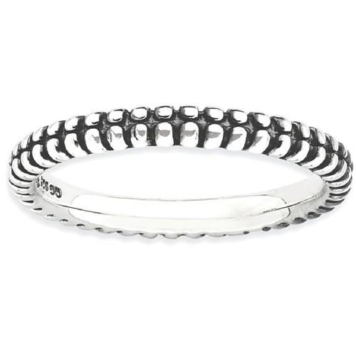 IceCarats 925 Sterling Silver Band Ring Size 5.00 Stackable Textured