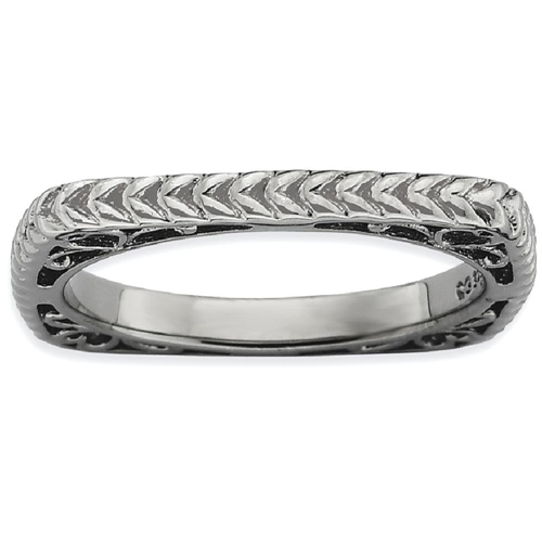 IceCarats – anneau à bande carrée en argent sterling 925, taille 6.00, empilable