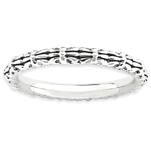 IceCarats 925 Sterling Silver Band Ring Size 7.00 Stackable Textured