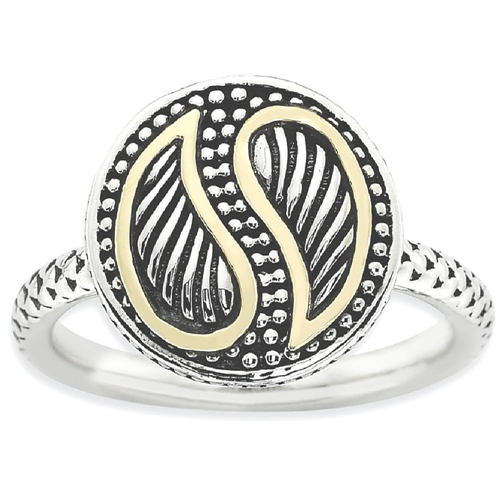 IceCarats – anneau à 925 bandes de 14 K en argent sterling, taille 10.00, empilable