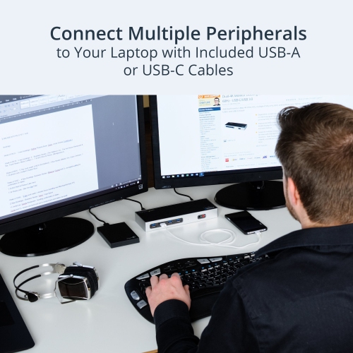 StarTech.com Dual-4K Docking Station with 6 x USB 3.0 Ports