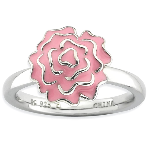 IceCarats 925 Sterling Silver Carnation Band Ring Size 10.00 Stackable