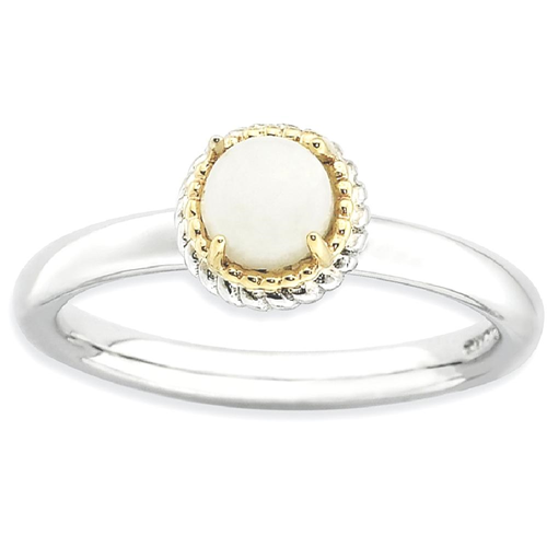 IceCarats 925 Sterling Silver 14k White Agate Band Ring Size 10.00 Stone Stackable Gemstone Natural