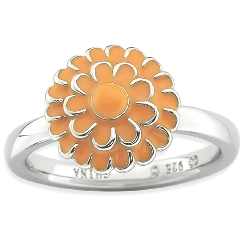 IceCarats 925 Sterling Silver Chrysanthemum Band Ring Size 6.00 Stackable
