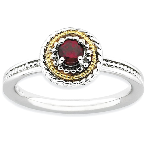 IceCarats – anneau en argent sterling 925 avec grenat rouge 14 K taille 10.00 pierres, pierre de naissance empilable janvier