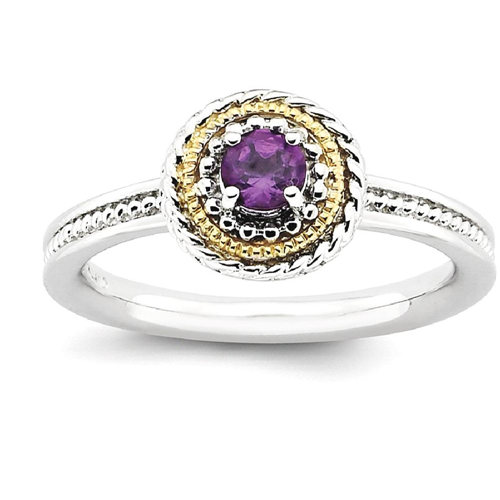 IceCarats 925 Sterling Silver 14k Purple Amethyst Band Ring Size 6.00 Stone Stackable Gemstone Birthstone February