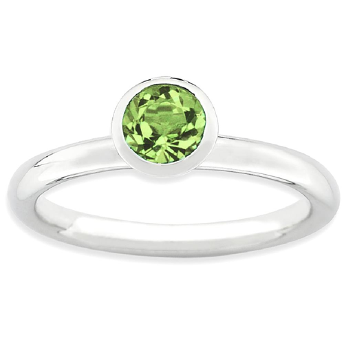 IceCarats 925 Sterling Silver High 5mm August Swarovski Band Ring Size 6.00 Stackable Birthstone Gemstone Peridot