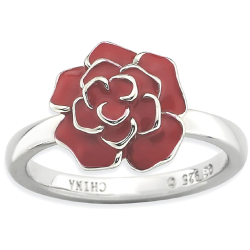 IceCarats 925 Sterling Silver Rose Band Ring Size 10.00 Stackable
