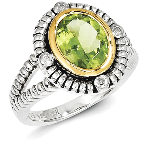 IceCarats 925 Sterling Silver 14k Green Peridot Band Ring Size 6.00 Stone Gemstone