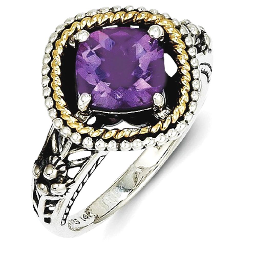 IceCarats 925 Sterling Silver 14k Purple Amethyst Band Ring Size 6.00 Stone Gemstone