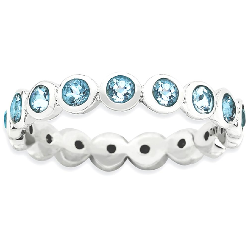 IceCarats 925 Sterling Silver March Swarovski Band Ring Size 10.00 Stackable Birthstone Gemstone Aquamarine