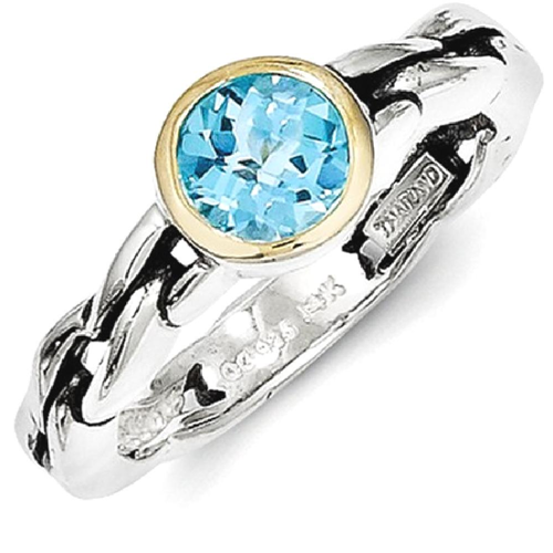 IceCarats 925 Sterling Silver 14k Sky Blue Topaz Band Ring Size 8.00 Stone Gemstone
