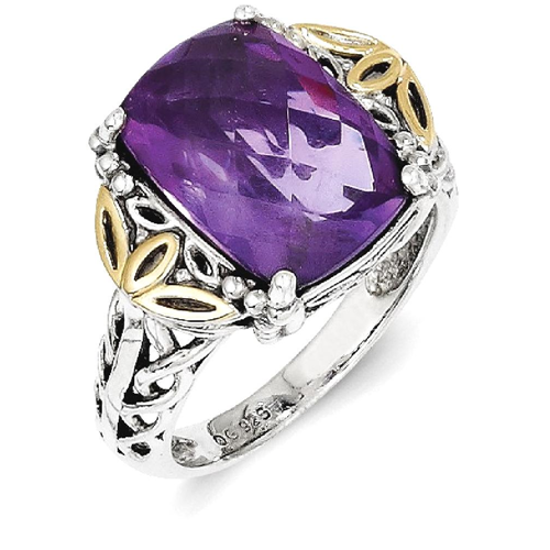 IceCarats 925 Sterling Silver 14k Purple Amethyst Band Ring Size 7.00 Stone Gemstone