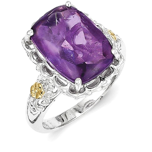 IceCarats 925 Sterling Silver 14k Purple Amethyst Band Ring Size 7.00 Stone Gemstone