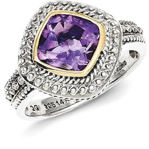 IceCarats 925 Sterling Silver 14k Purple Amethyst Band Ring Size 8.00 Stone Gemstone