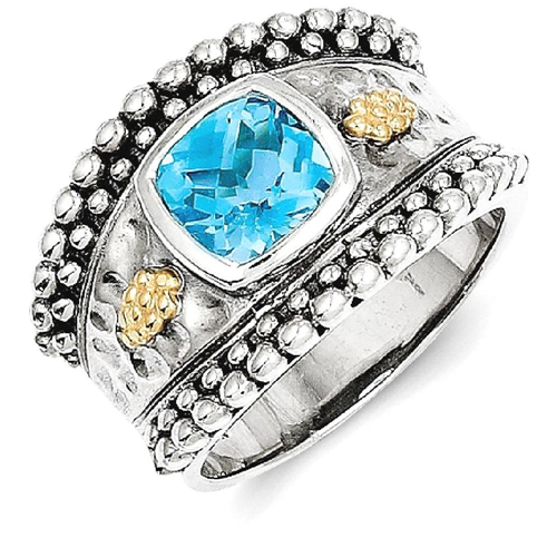 IceCarats 925 Sterling Silver 14k Blue Topaz Band Ring Size 6.00 Stone Gemstone