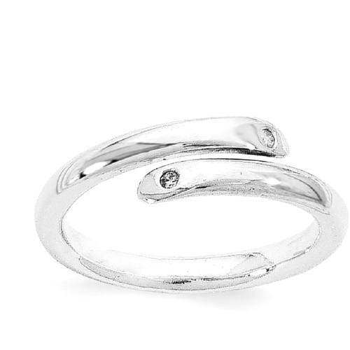 IceCarats 925 Sterling Silver .02ct. Diamond Band Ring Size 6.00