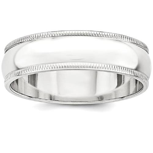 IceCarats 925 Sterling Silver 6mm Half Round Milgrain Wedding Ring Band Size 6.00 Classic