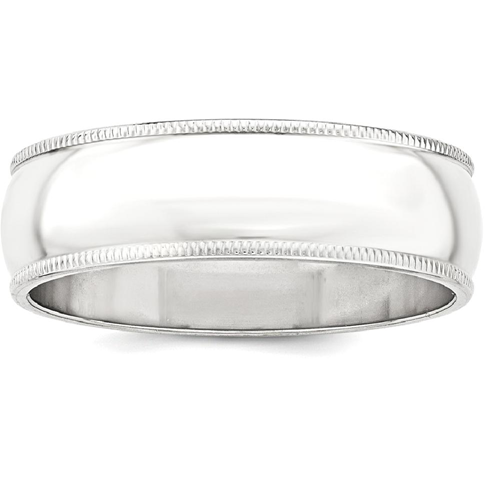 IceCarats 925 Sterling Silver 8mm Half Round Milgrain Wedding Ring Band Size 5.00 Classic