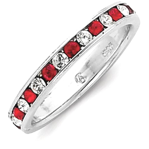 IceCarats 925 Sterling Silver Red White Cubic Zirconia Cz Eternity Wedding Ring Band Size 7.00