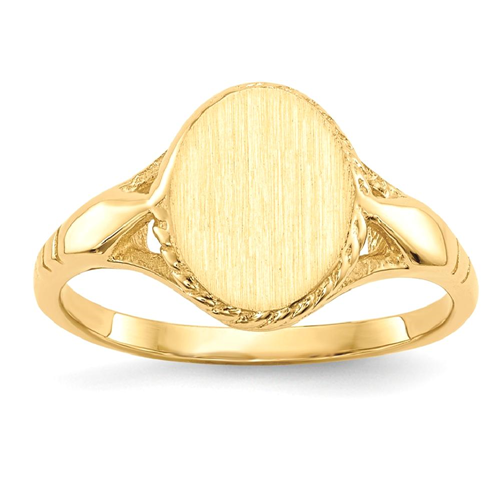 IceCarats 14k Yellow Gold Signet Band Ring Size 3.00