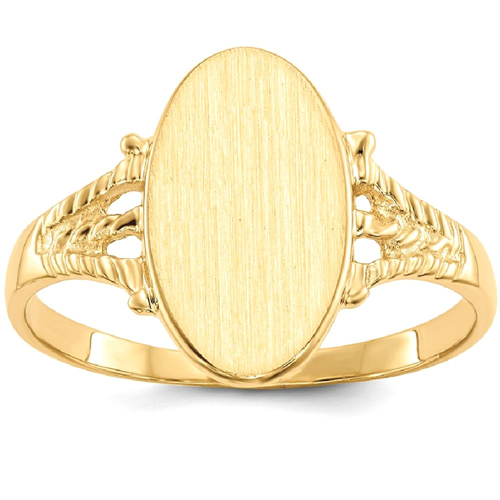IceCarats 14k Yellow Gold Signet Band Ring Size 7.00