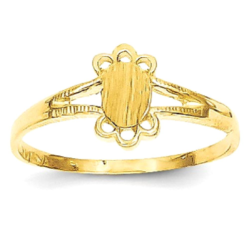 IceCarats 14k Yellow Gold Childs Signet Band Ring Size 3.00 Baby