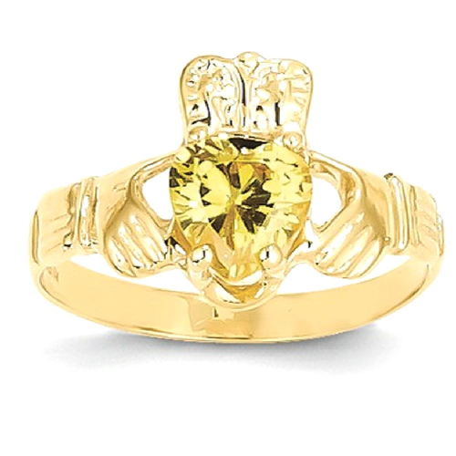 IceCarats 14k Yellow Gold November Birthstone Irish Claddagh Celtic Knot Band Ring Size 5.00 Style