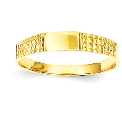 IceCarats 14k Yellow Gold Baby Signet Wedding Ring Band Size 3.25
