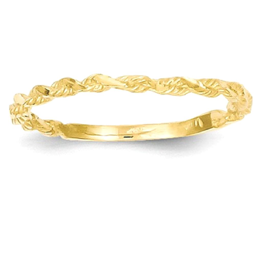 IceCarats 14k Yellow Gold Textured Rope Wedding Ring Band Size 6.00