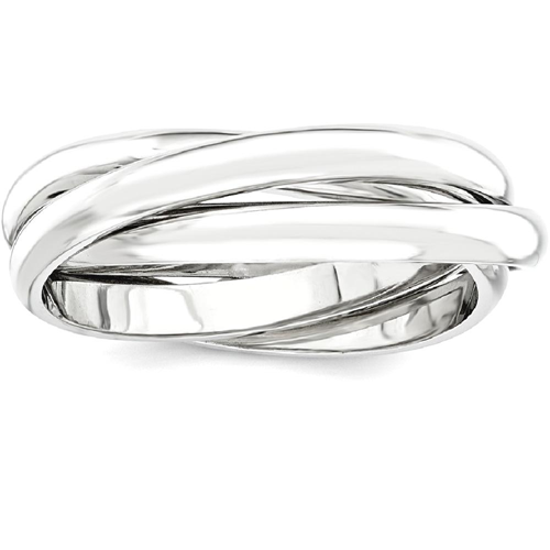 IceCarats 14k White Gold Rolling Band Ring Size 4.00 Wedding Fancy