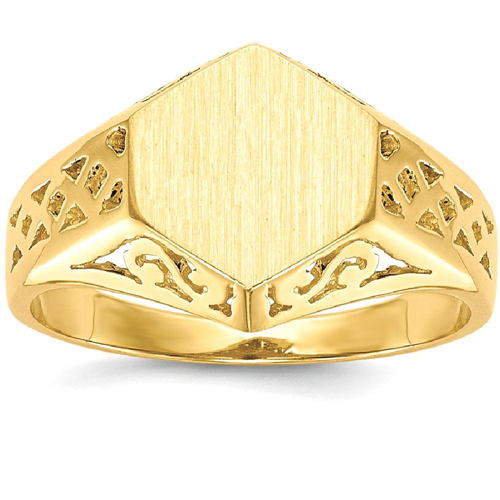 IceCarats 14k Yellow Gold Signet Band Ring Size 5.00