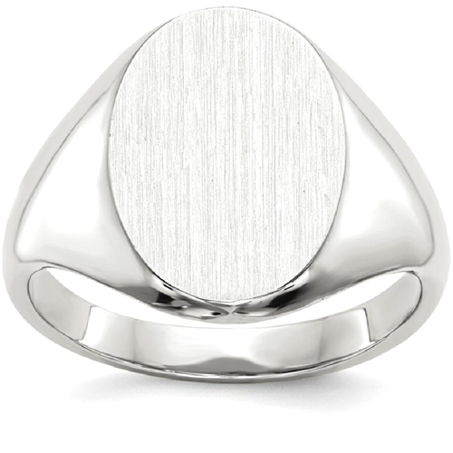 IceCarats 14k White Gold Signet Band Ring Size 6.00